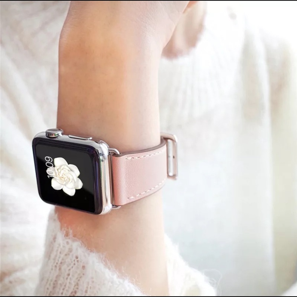 NEW Pink Leather band For Apple Watch - Picture 3 of 5